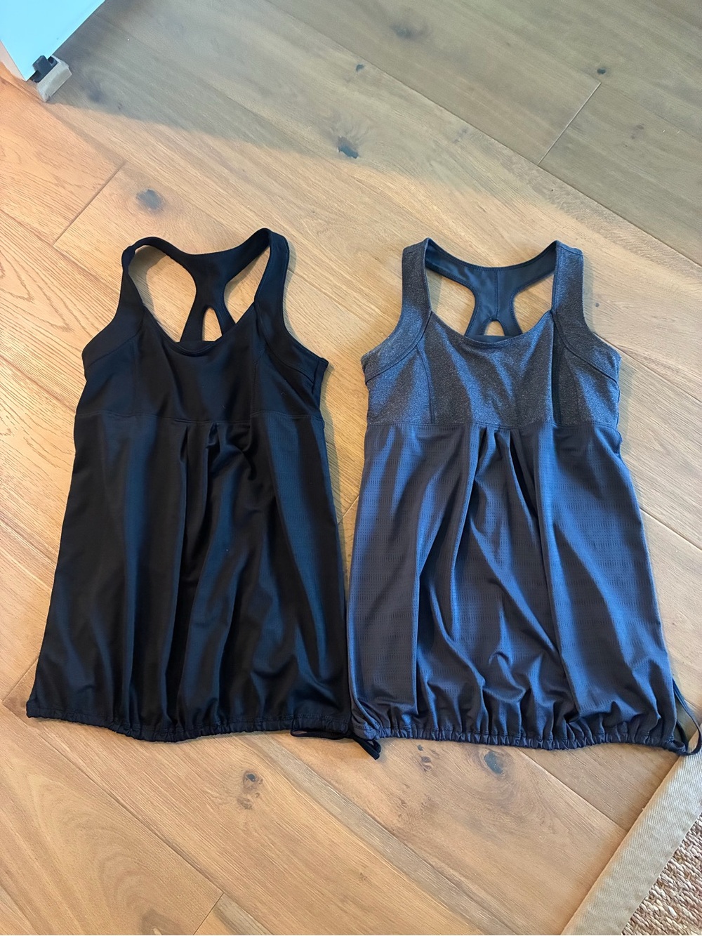 Old Navy Black and Navy Blue Racerback Tank Tops